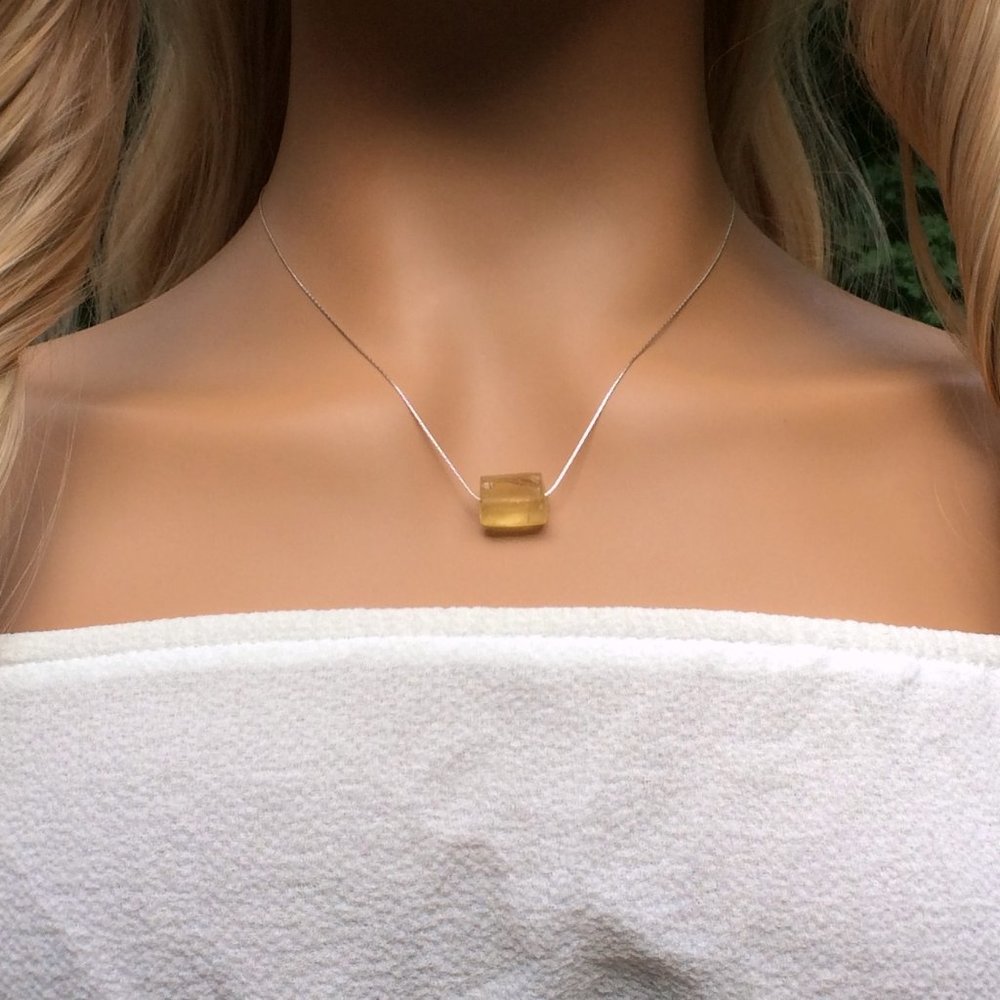 Citrine choker, Sterling Silver, November birthstone